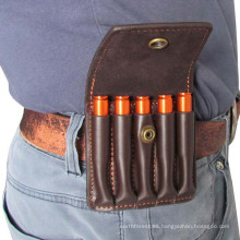 Accesorios de la pistola de caza Tourbon Pistola de rifle de cuero marrón Munición Bullet Holder Pouch tiene capacidad para 5 cartuchos para la caza Tiro gratis